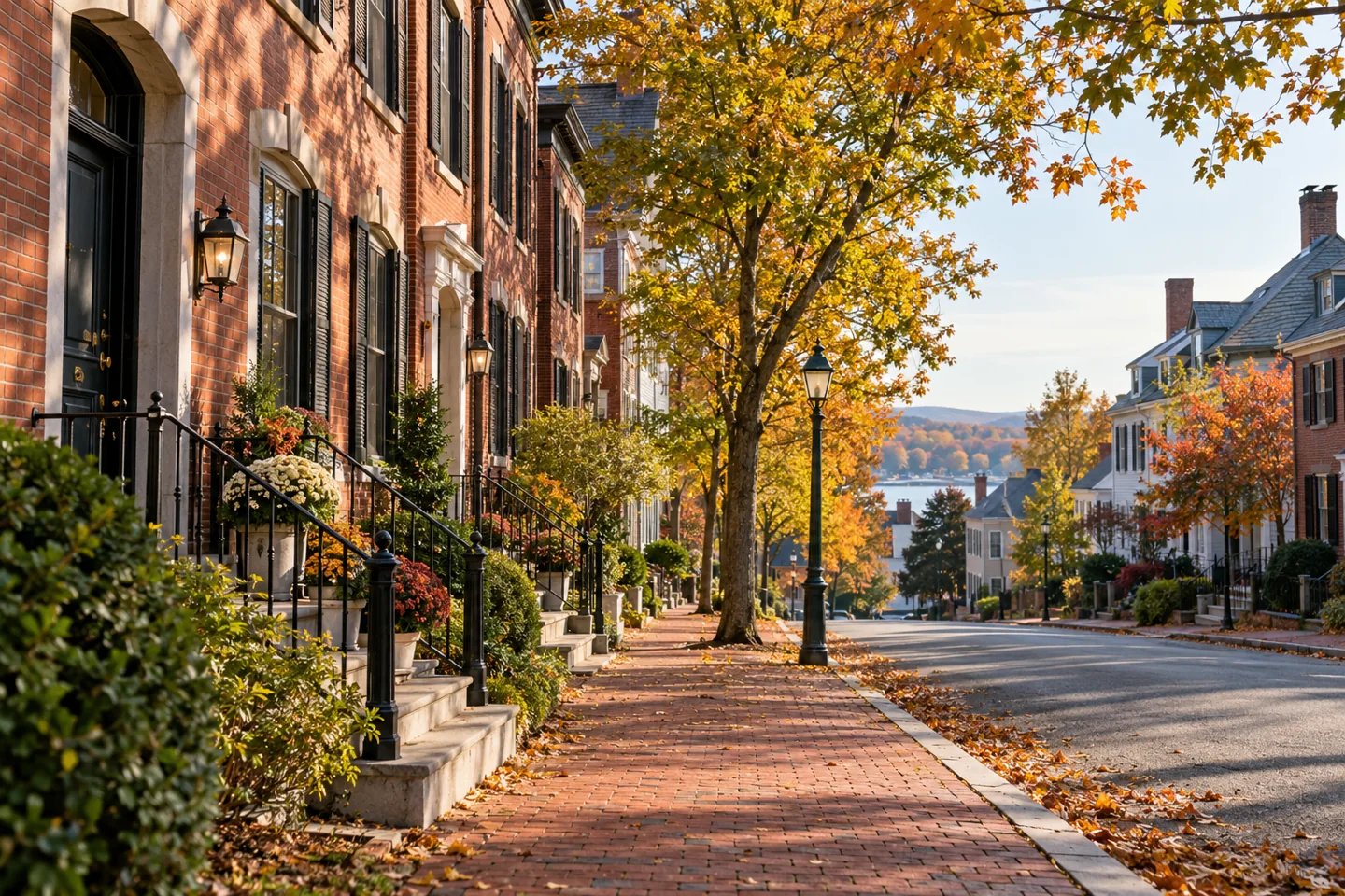 Illustrative New England downtown setting, not an actual Attleboro streetscape